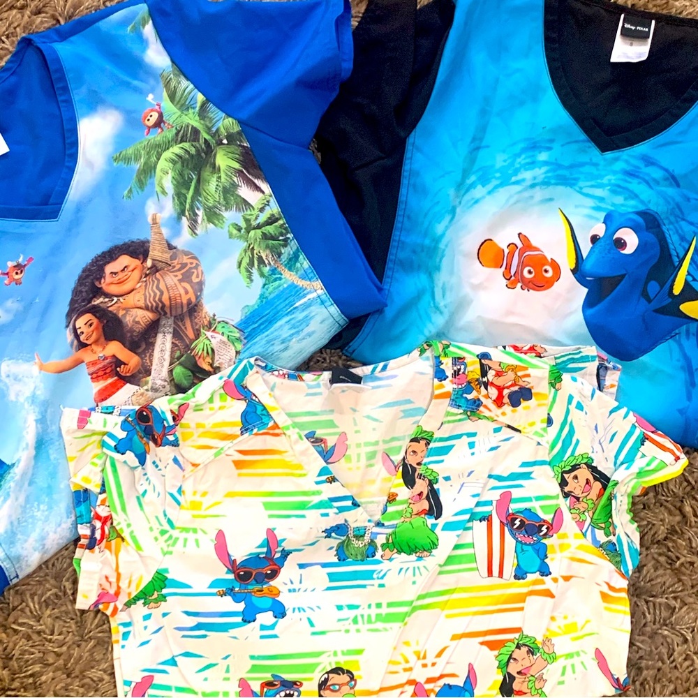 Disney Scrub Tops